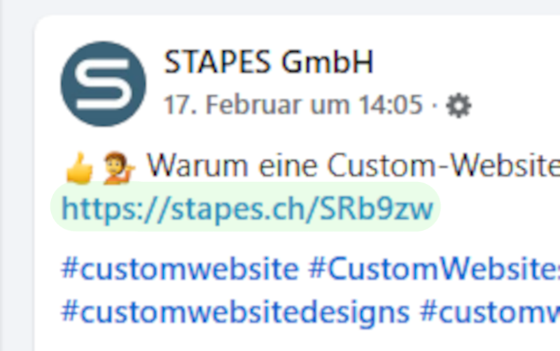 STAPES Link-Shortener bei Facebook